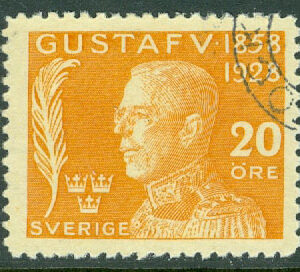 F  229 Gustaf V 70 år, 20 öre stpl