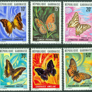 Gabon – M  494-499 Fjärilar, 6 kpl **
