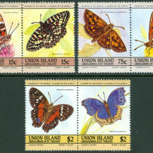 Union Island Grenadines of St. Vincent – M   94-95, 98-101 Fjärilar, 6 ol **
