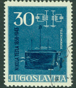 Jugoslavien – M  793A Nikola Tesla (1856-1943), Fjärrkontroll, 30 Din stpl