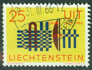 Liechtenstein – M  458 Int. Teleunionen UIT 100 år, 1 kpl stpl