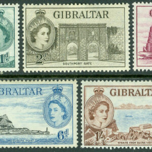 Gibraltar – M  135, 137, 141-143 Elisabeth II och Gibraltarmotiv, 5 ol *