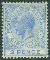 Gibraltar – M   81b George V, 3 P *