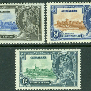 Gibraltar – M  100-102 George V 25 år på tronen, 3 ol *, kt