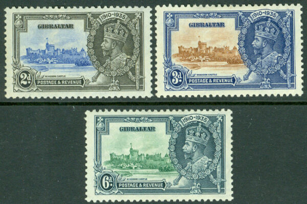 Gibraltar - M  100-102 George V 25 år på tronen, 3 ol *, kt