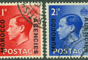 Marocko – Brittisk post – M   75-76 I Edward VIII, 2 kpl stpl