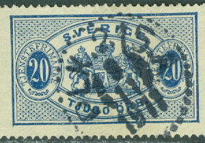 F Tj 19. 20 öre blå t. 13, PLK 215 A  9.11 1911