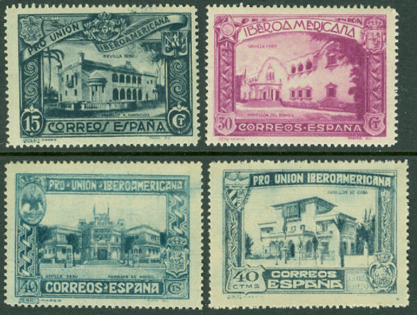 Spanien - M  541, 545-547 Stängning av den ibero-amerikanska utställningen, Sevilla (I), 4 ol **