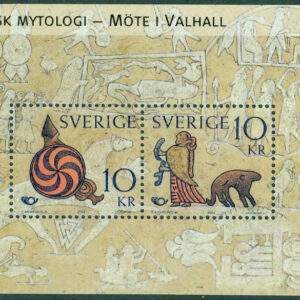 Sverige – F 2421-2422 (BL 16) Nordisk Mytologi – Möte i Valhall, block med cyl 1  **