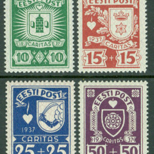 Estland – M  127-130 Gemenskapsstöd. Stadsvapen, 4 kpl **