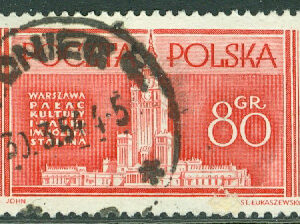 Polen – M  824 Återuppbyggnaden av Warszawa, 80 gr stpl