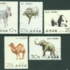 Nordkoresa – M 1337-1341 Djur i Pjongjangs Zoo, 5 kpl stpl