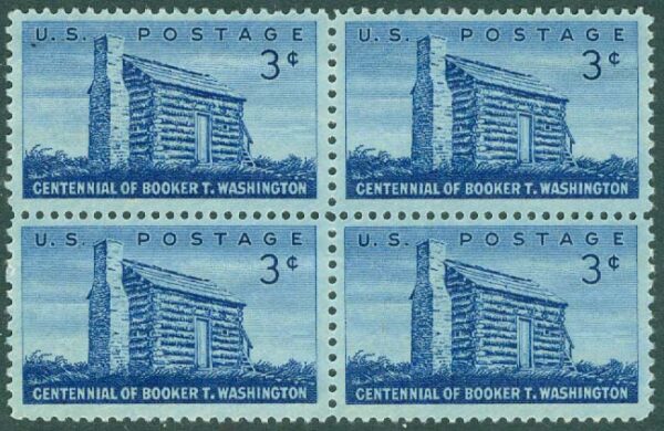 USA - M  695 Den svarta sociala reformatorn B T Washingtons födelseplats, 4-block kpl **