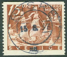F  262A Nya Sverige 15 öre. BYSKE 15.6.38  (AC/Vb)