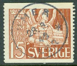 F  365A Lunds domkyrka 15 öre. UMEÅ 20.6.49, kt (AC/Vb)