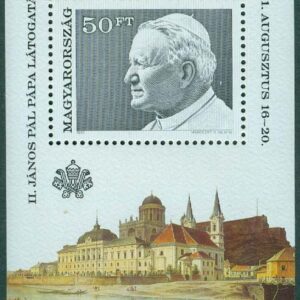 Ungern – M BL 215A Påven Johannes Paulus II`s besök, block **