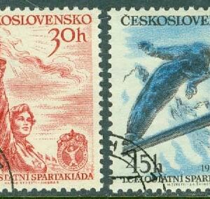 Tjeckoslovakien – M  890-891 Nationell spartakiad 1955 i Prag, 2 kpl stpl