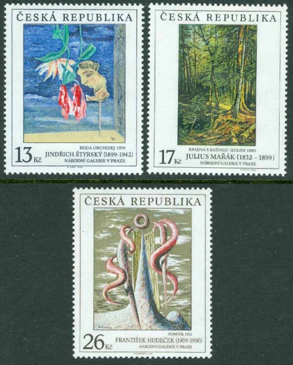 Tjeckien - M  236-238 Målningar från Nationalgalleriet, 3 kpl **
