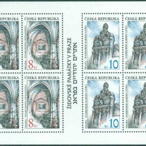 Tjeckien – M  142-143 Hembygdens skönhet. Judiska byggnader i Prag, miniark kpl **