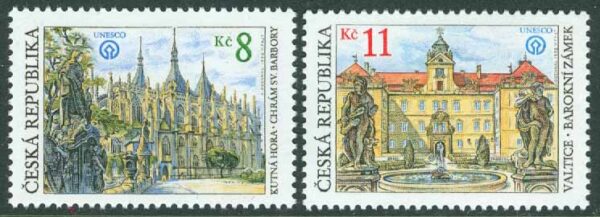 Tjeckien - M  192-193 Hemlandets skönhet: Unescos världsarv, 2 kpl **