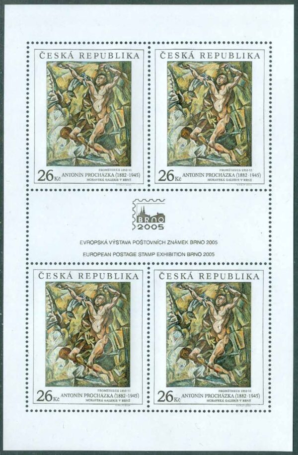 Tjeckien - M  390 Internationell frimärksutställning BRNO 2005, miniark kpl **