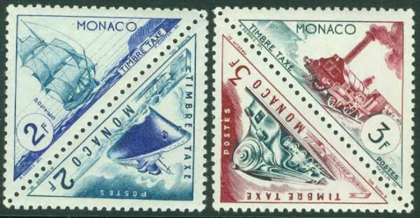 Monaco - M P   42-45 Lösenmärken - Färdmedel, 4 ol **