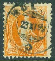 Schweiz – M   58 C Stående Helvetia, 20 C stpl