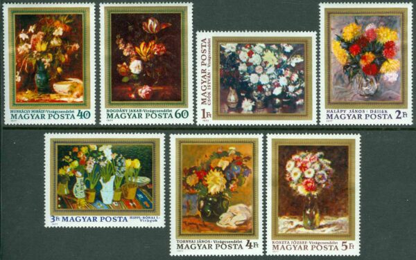 Ungern - M 3192-3198A Blomstermålningar, 7 kpl **