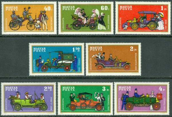 Ungern - M 2564-2571A Historiska bilar, 8 kpl */**
