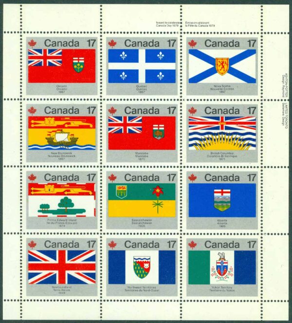 Kanada - M  731-742 Kanadensiska provinsers och territoriers flaggor, m iniark 12 kpl **