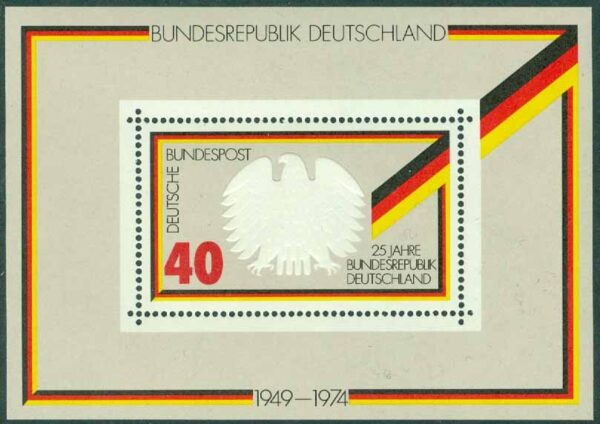 Tyskland - M BL  10 Förbundsrepubliken 25 år, block kpl **