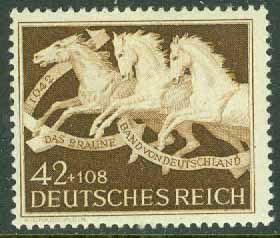 Deutsches Reich – M  815 Galopptävlingen ”Tysklands bruna band” 1942 , 1 kpl ost ug
