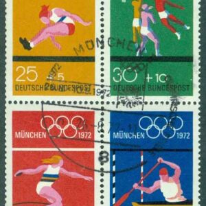 Tyskland – M  734-737 OS i München 1972, häftesblock kpl stpl
