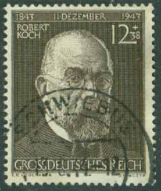 Deutsches Reich – M  864 Dr. R. Koch, läkare och bakteriolog. Nobelpristagare 1905. 1 kpl stpl