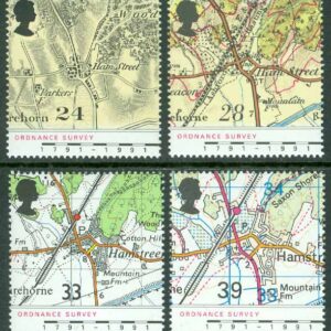 England – M 1363-1366 Officiellt lantmäteri 200 år, kartor, 4 kpl **