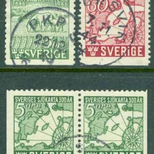 F  351-352 Sveriges Sjökarta 300 år, 4 kpl inkl BB-par stpl