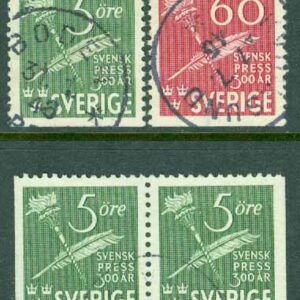F  359-360 Svensk Press 300 år, 4 kpl inkl BB-par stpl