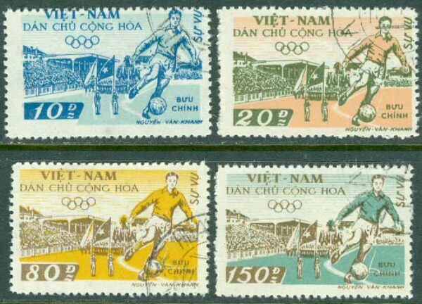 Vietnam - M Tj   29-32 Öppnandet av nya stadion i Hanoi, fotboll, 4 kpl stpl