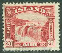 Island – F  195 C3 Gullfoss, 20 aur stpl