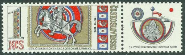 Tjeckoslovakien - M 2178 Frimärkets Dag 1973 - Postiljon till häst, par kpl Zf **