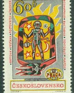 Tjeckoslovakien – M 1356 Frimärksutställningen PRAGA 1962, 60 H **