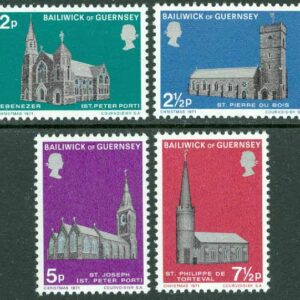Guernsey – M   58-61 Jul 1971 – Kyrkor bla St.Josephs, 4 kpl **