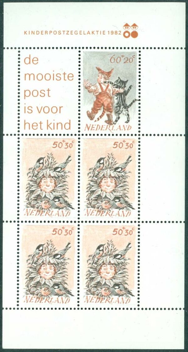 Nederländerna - M BL  24 Voor het Kind 1982. Barn-djur relationer, block **
