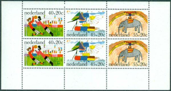 Nederländerna - M BL  15 Voor het Kind 1976. Barnteckningar, block **
