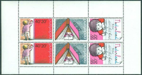 Nederländerna - M BL  19 Voor het Kind 1978. Skolors marknadsföring av barnfrimärken 30 år, block **