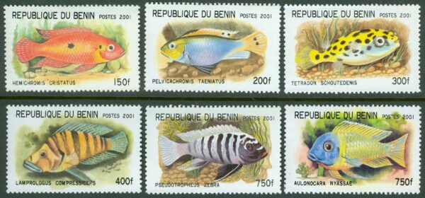 Benin - M XLI-XLVI Afrikanska fiskar, 6 kpl **