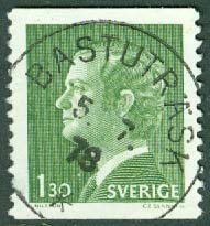 F  952 Carl XVI Gustaf 1.30 kr. BASTUTRÄSK 5.7.78  (AC/Vb)