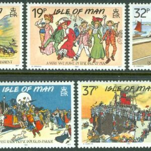 Isle of Man – M  422-426 Klassiska vykort, 5 kpl **
