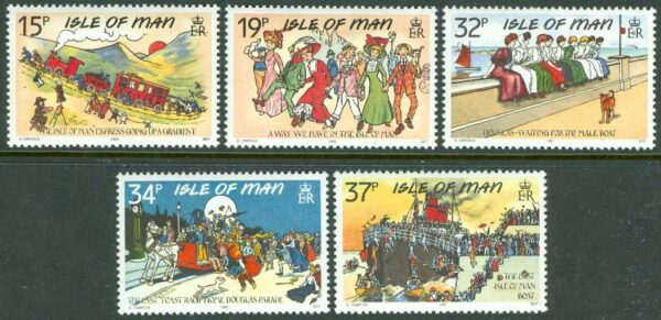 Isle of Man - M  422-426 Klassiska vykort, 5 kpl **