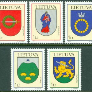 Litauen – M  809-813 Stadsvapen XII, 5 kpl **